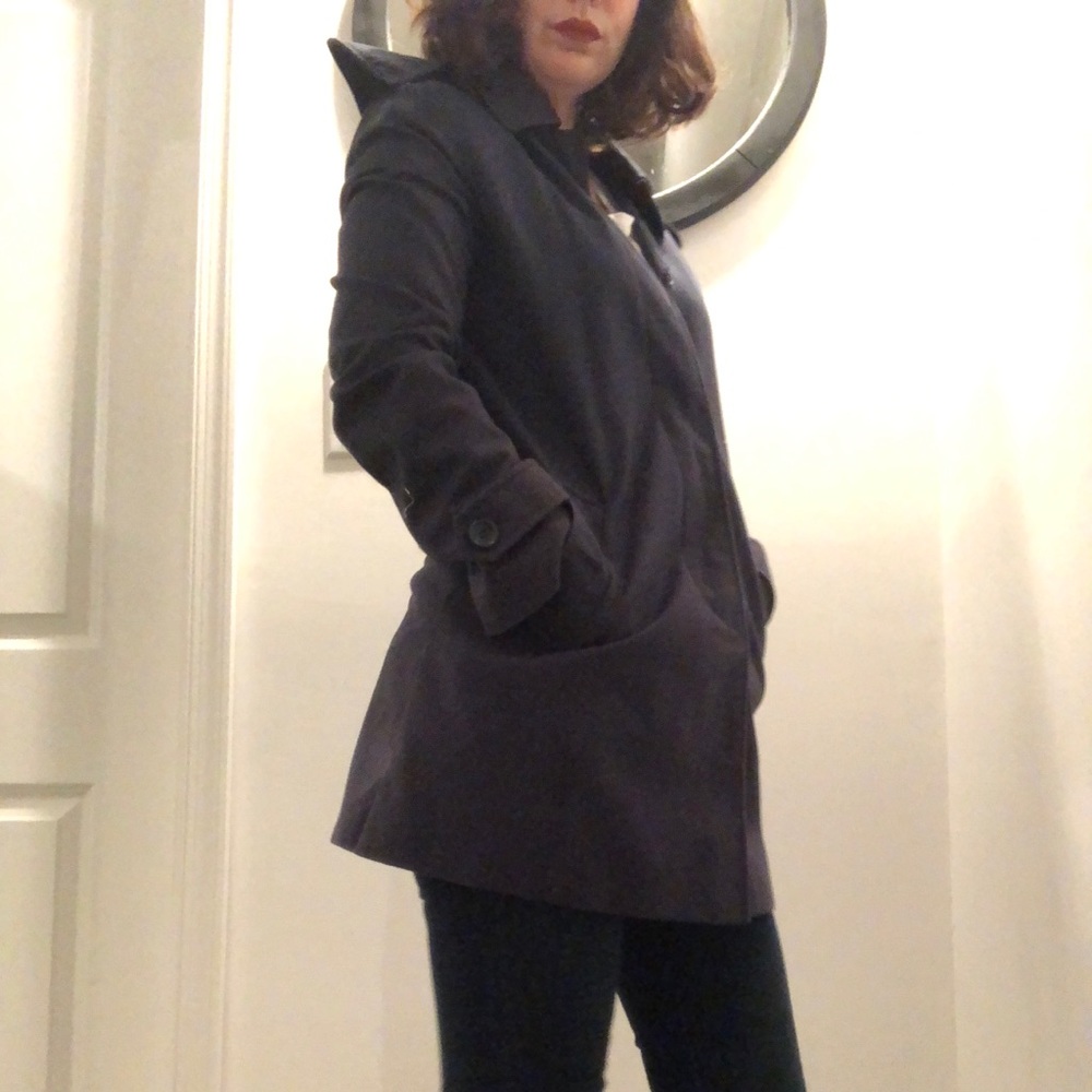 Sweet Fall French Connection Navy Trench With Hood